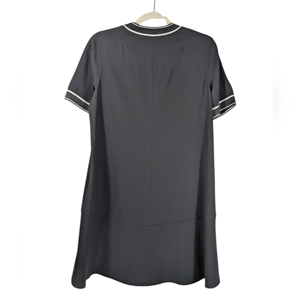 Rag & Bone Black Shift Mini Dress Sz XS Contrast Trim Mod Minimalist Chic - Picture 3 of 11